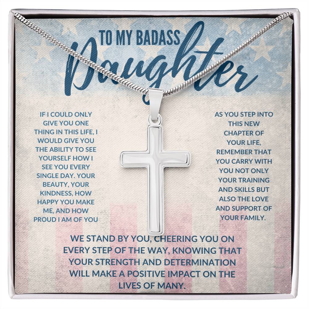 Go In Faith Cross Necklace | Girl Leaving Gift Armed Forces | Mother Daughter Gift | Dad Daughter Gift | Enlisted - BespokeBliss