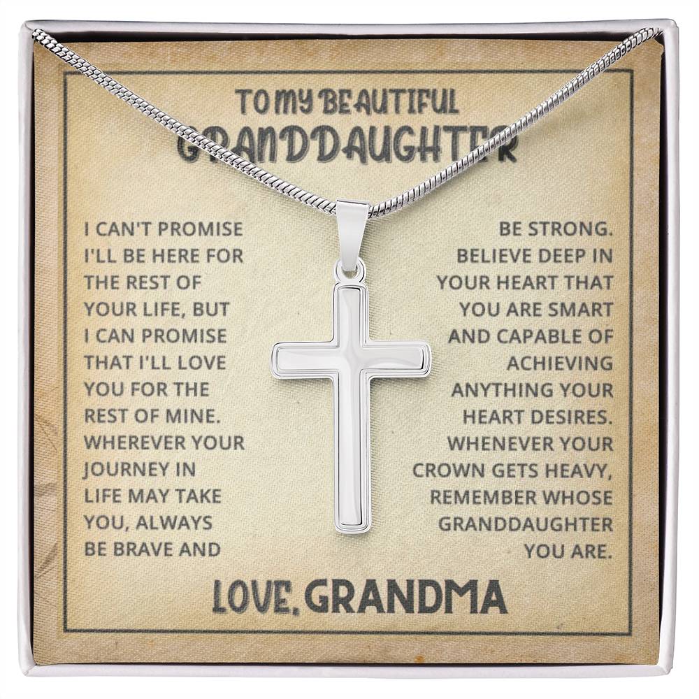 Beautiful Cross, Necklace and Message Card Gift for Grandchild.