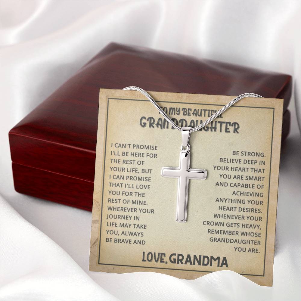 Beautiful Cross, Necklace and Message Card Gift for Grandchild.