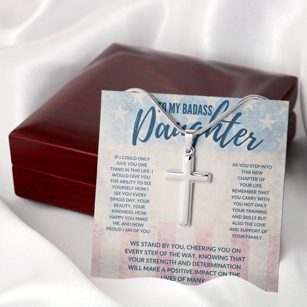 Go In Faith Cross Necklace | Girl Leaving Gift Armed Forces | Mother Daughter Gift | Dad Daughter Gift | Enlisted - BespokeBliss