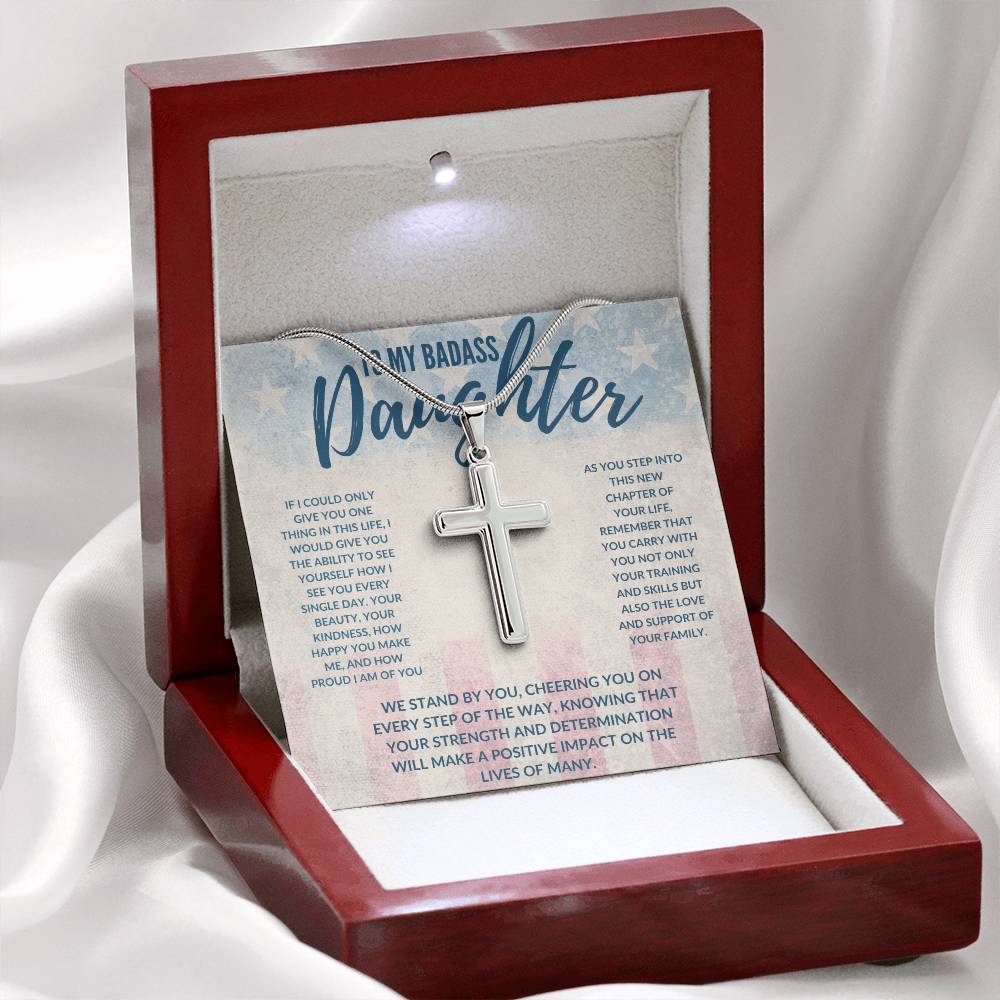 Go In Faith Cross Necklace | Girl Leaving Gift Armed Forces | Mother Daughter Gift | Dad Daughter Gift | Enlisted - BespokeBliss