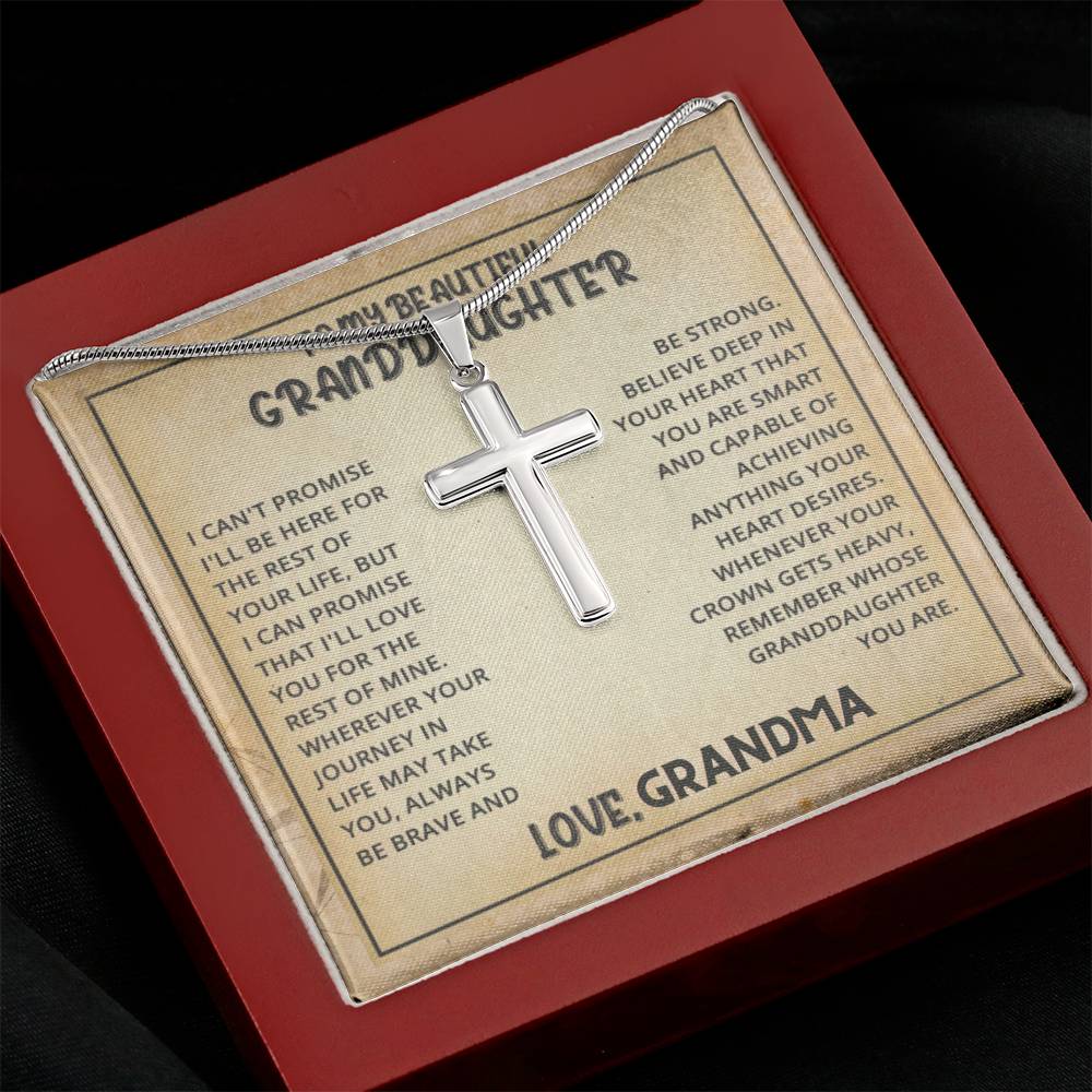 Beautiful Cross, Necklace and Message Card Gift for Grandchild.