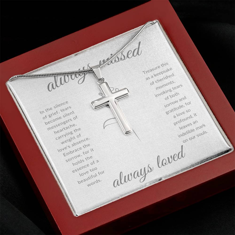 Faith in the Cross Necklace | In Memoriam | Loss of A Spouse | Loss of a Parent | Sympathy Gift - BespokeBliss