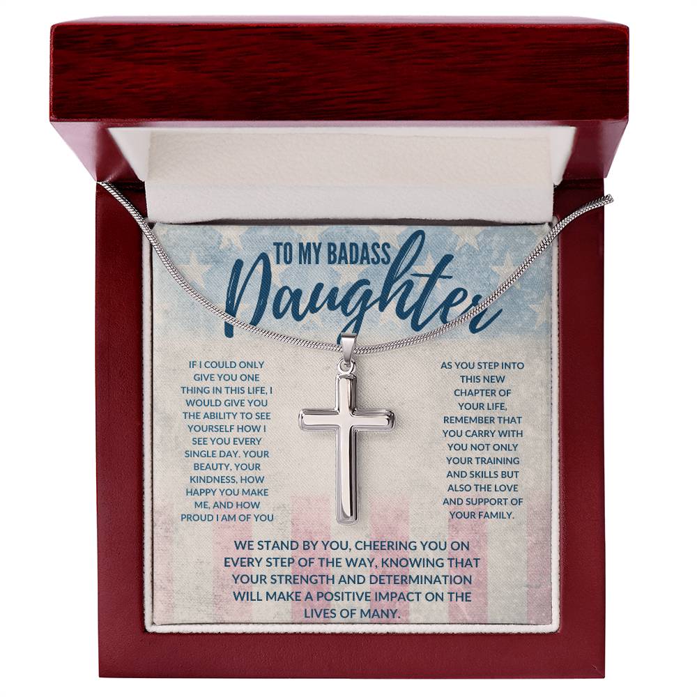 Go In Faith Cross Necklace | Girl Leaving Gift Armed Forces | Mother Daughter Gift | Dad Daughter Gift | Enlisted - BespokeBliss