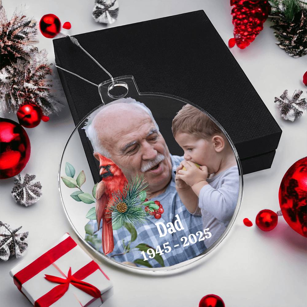 Personalized Memorial Acrylic Ornament - LIVE Preview