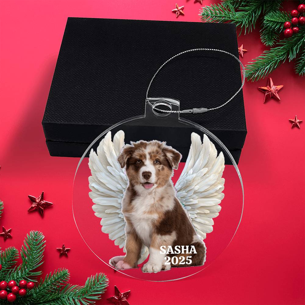 Unique Pet Memorial Acrylic Ornament Plaque. Personalized.