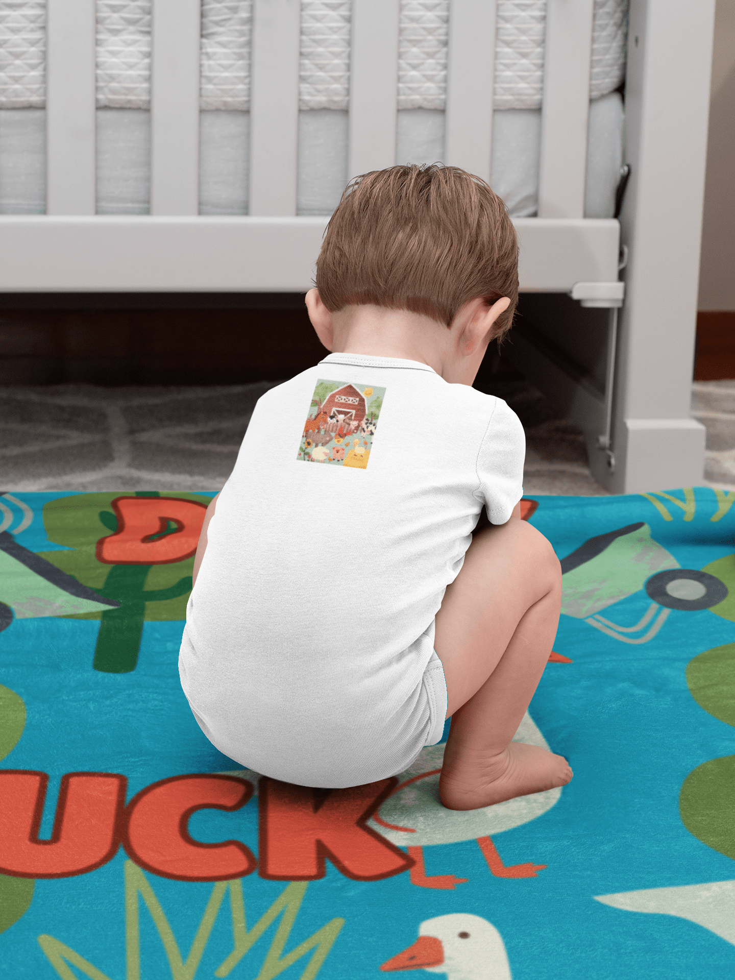 Duck Duck Goose Retro Children's Book Cover Cozy Plush Fleece Blanket