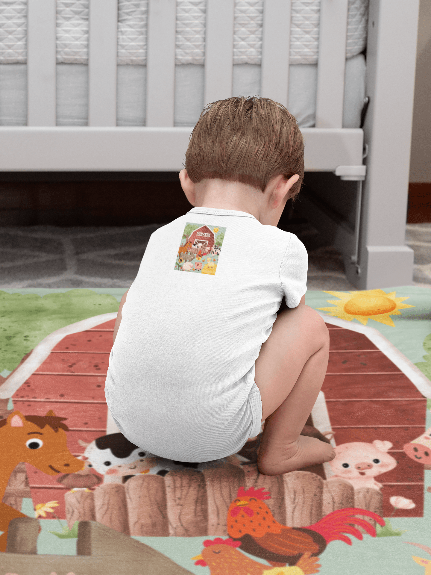 Children's Super Cozy Farm Yard Scene Plush Fleece Blanket (3 sizes) Super Soft Lightweight Blanket