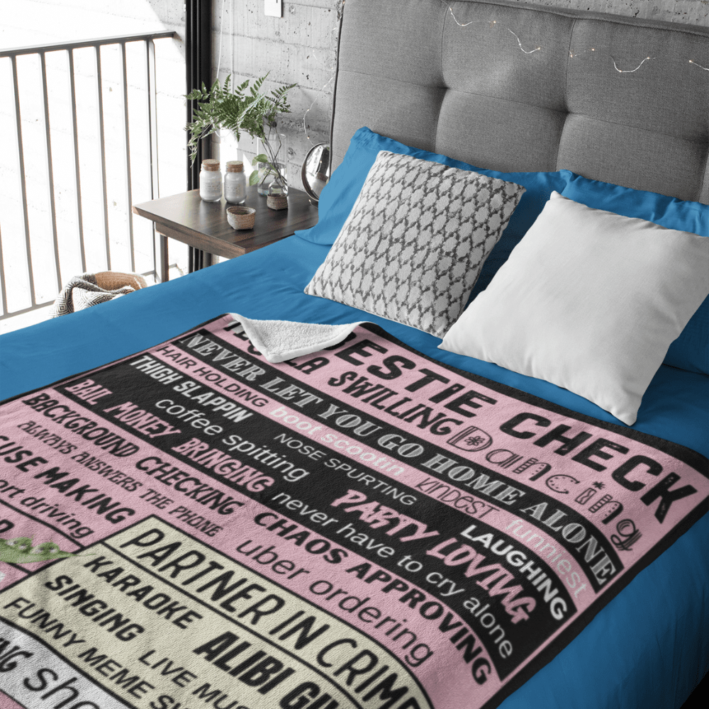 Bestie Check SHERPA THICK Blankets - Applications Accepted, Skills Necessary | Fun Friend Gifts