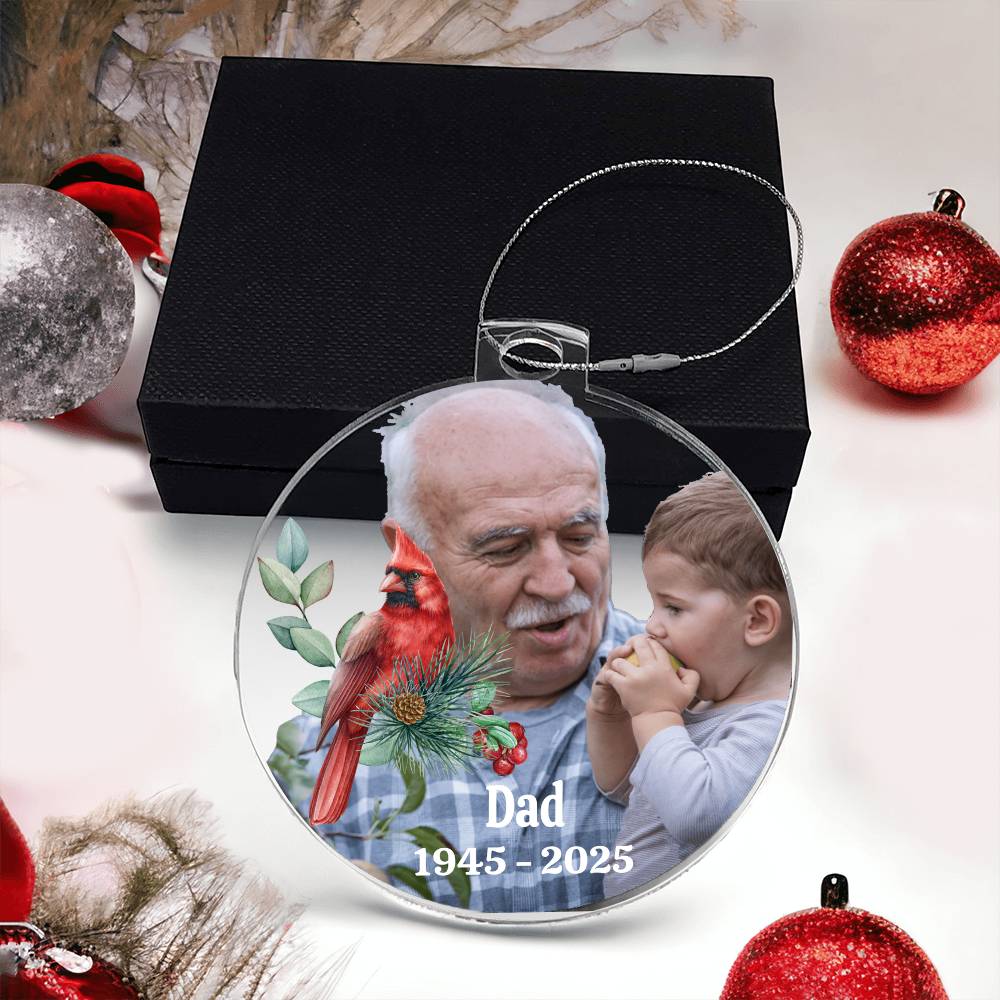 Personalized Memorial Acrylic Ornament - LIVE Preview