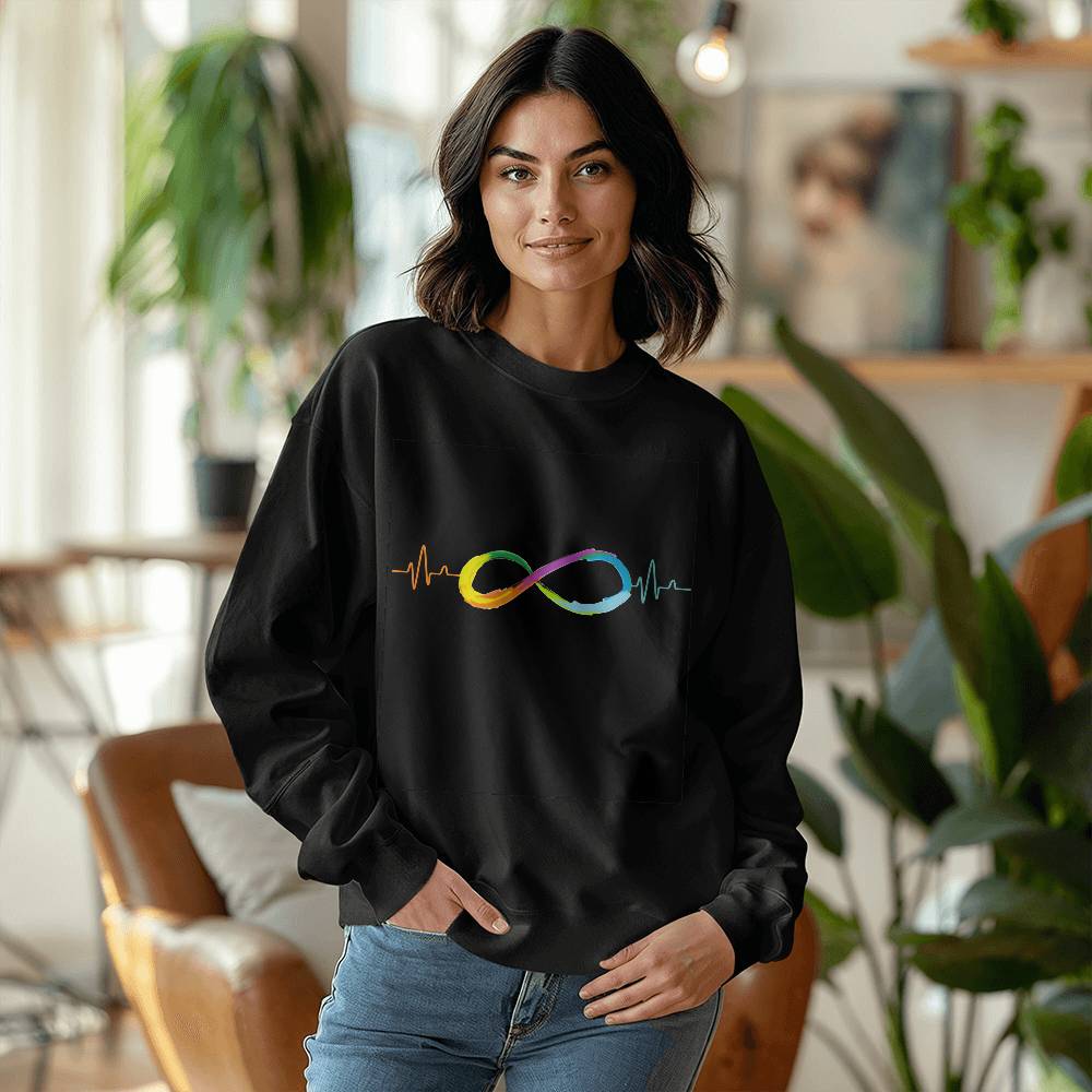 Unique Infinity Classic Crewneck Sweatshirt, Gilden Comfort Awareness Sweatshirt