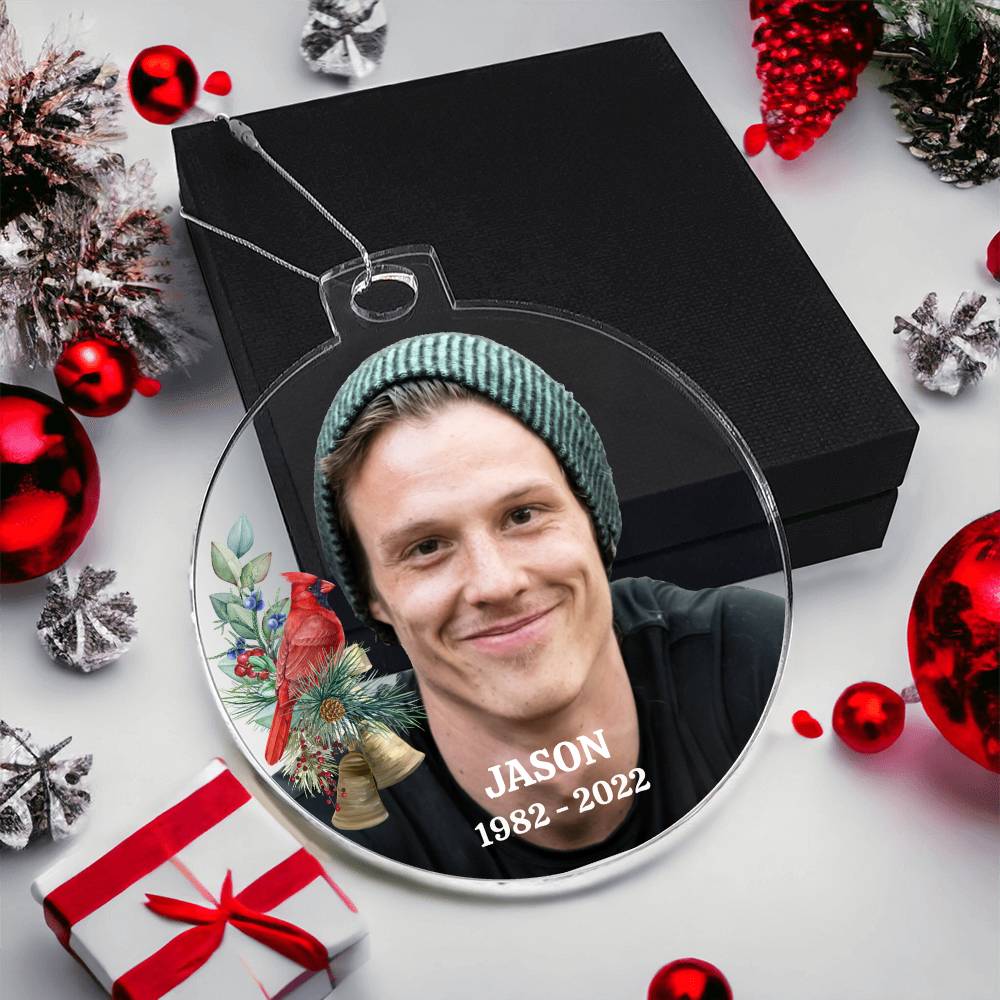 Memorial Christmas Ornament, Personalized Acrylic Ornament Plaque