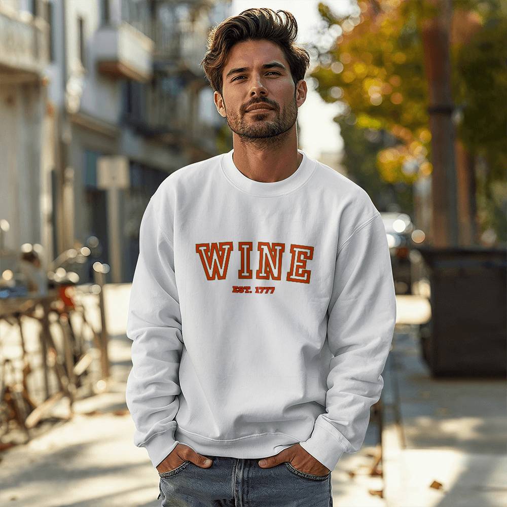 Wine Lovers Gildan 18000 Unisex Crewneck Sweatshirt Front Print