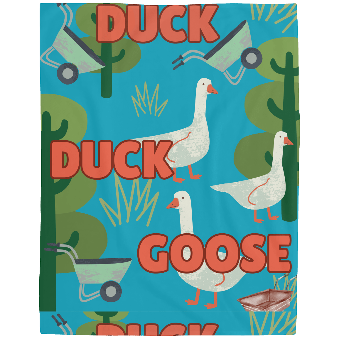 Duck Duck Goose Retro Children's Book Cover Cozy Plush Fleece Blanket