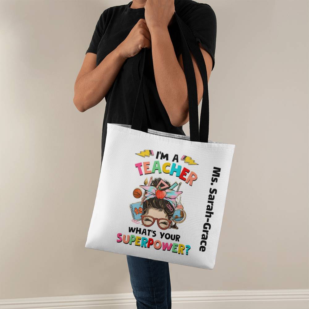 Personalized Teacher Tote Bag, Unique Gift for Tutors, Custom Teacher Appreciation Present, Personalized Bag for Teachers Day