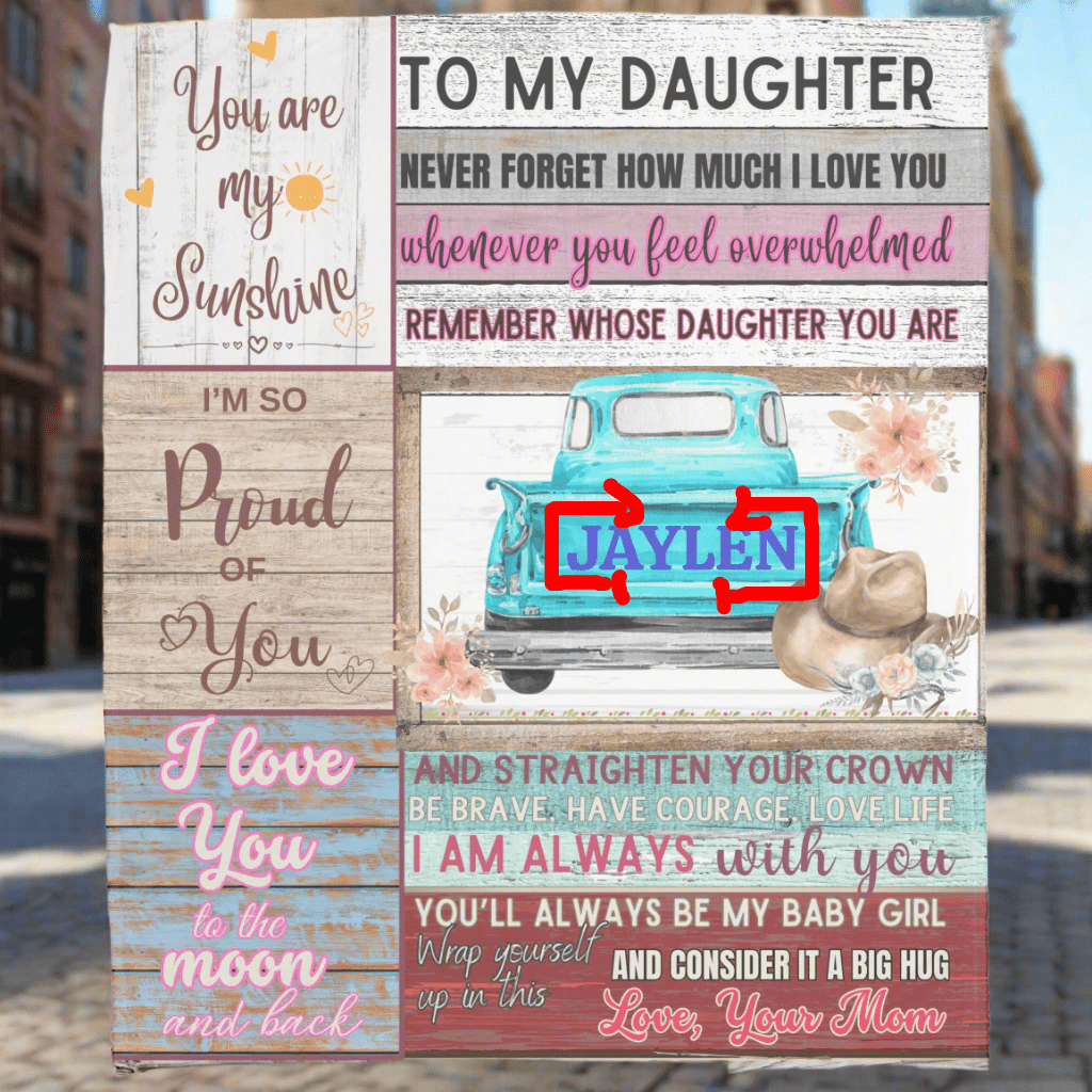 Personalized To My Daughter Cozy Plush Fleece Blanket