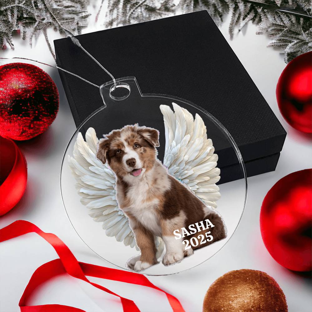 Unique Pet Memorial Acrylic Ornament Plaque. Personalized.
