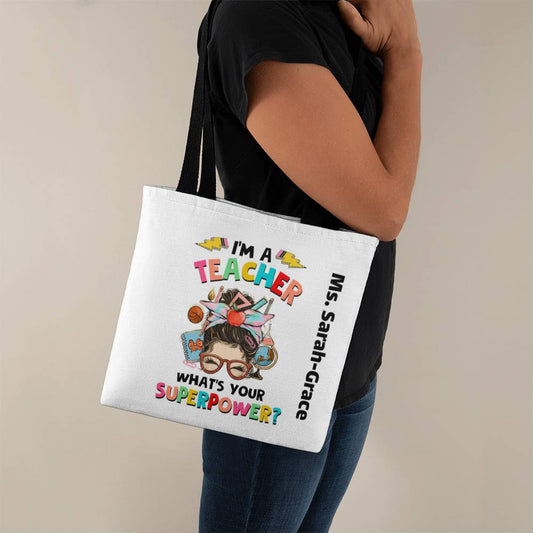 Personalized Teacher Tote Bag, Unique Gift for Tutors, Custom Teacher Appreciation Present, Personalized Bag for Teachers Day