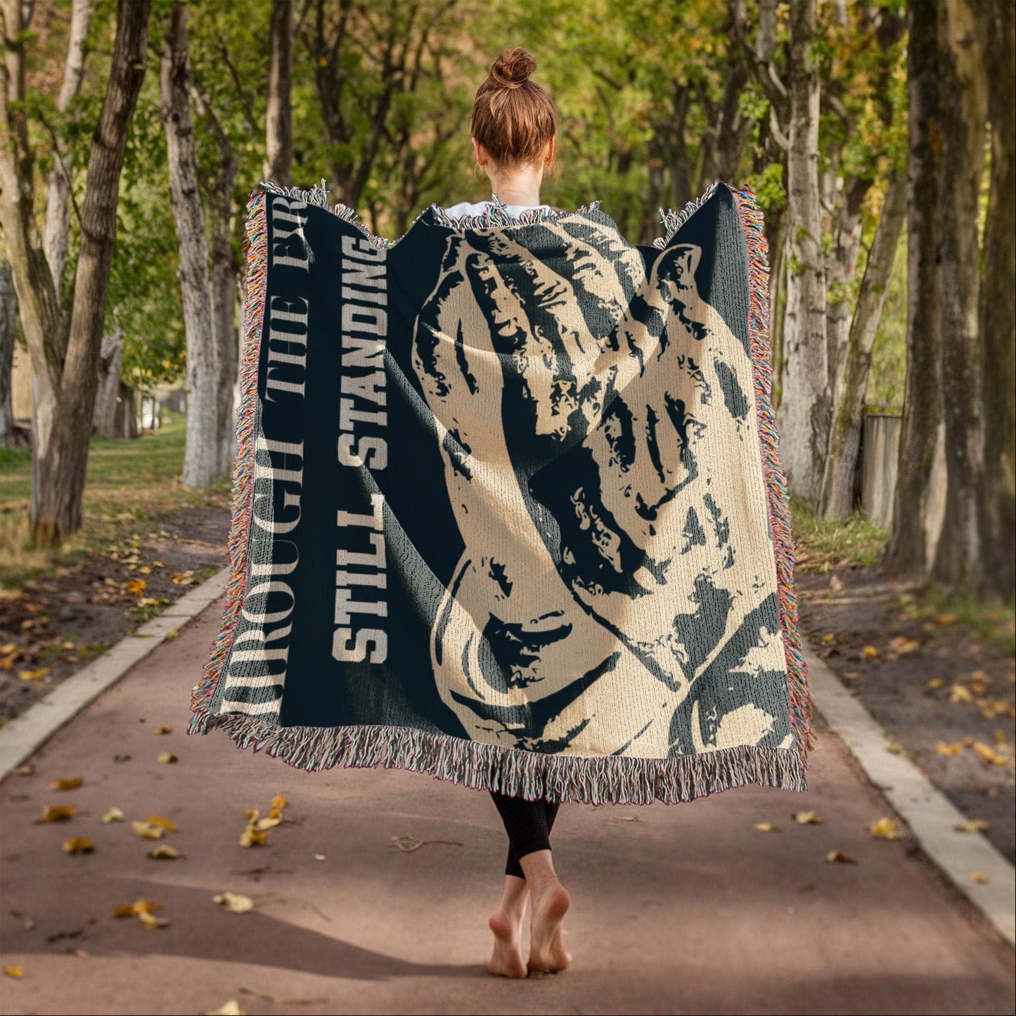 Through the Fire Prayer Blanket – Christian Woven Throw, Faith-Based Encouragement Gift, Strength & Recovery Blanket