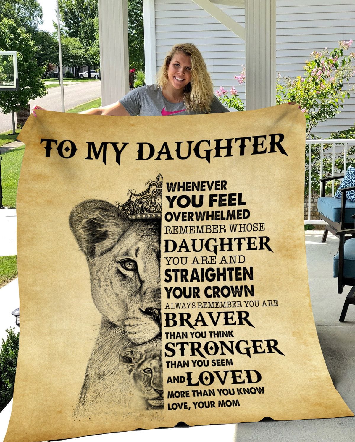 To My Daughter, Straighten Your Crown, Adorable, Fierce, Comfortable, Warm Blanket, Gift from Mom
