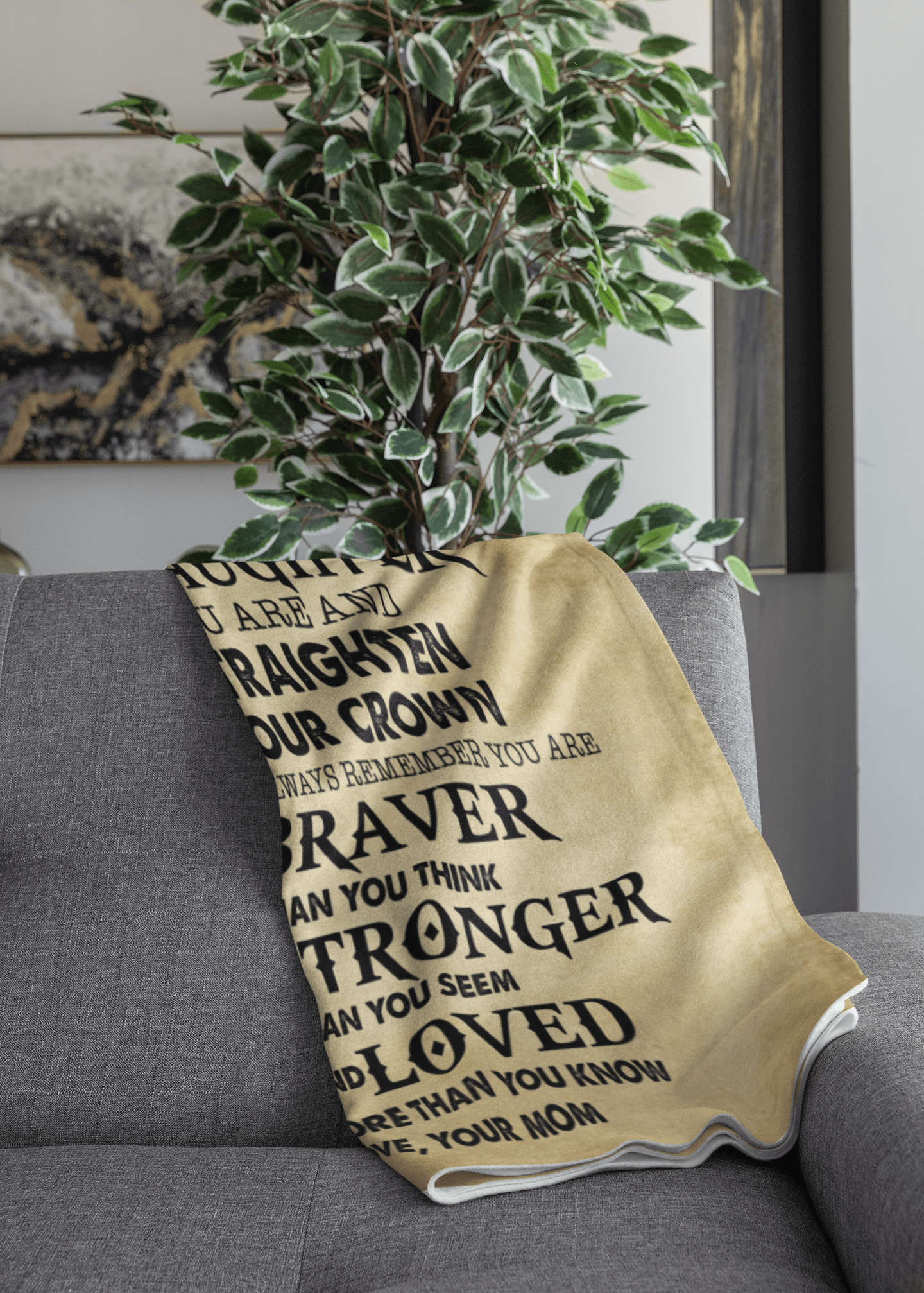 To My Daughter, Straighten Your Crown, Adorable, Fierce, Comfortable, Warm Blanket, Gift from Mom