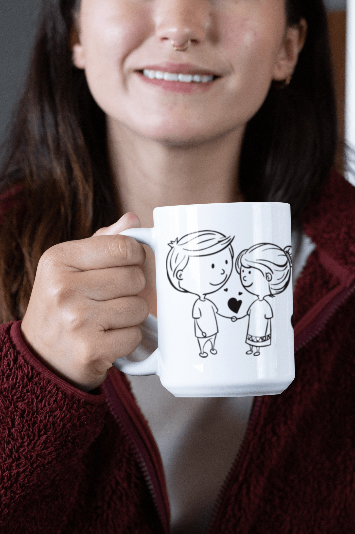 You and Me Valentine's Day Mug β 15oz White Ceramic Coffee Cup | Romantic Gift for Couples, Anniversary, Husband, Wife, Boyfriend, Girlfriend