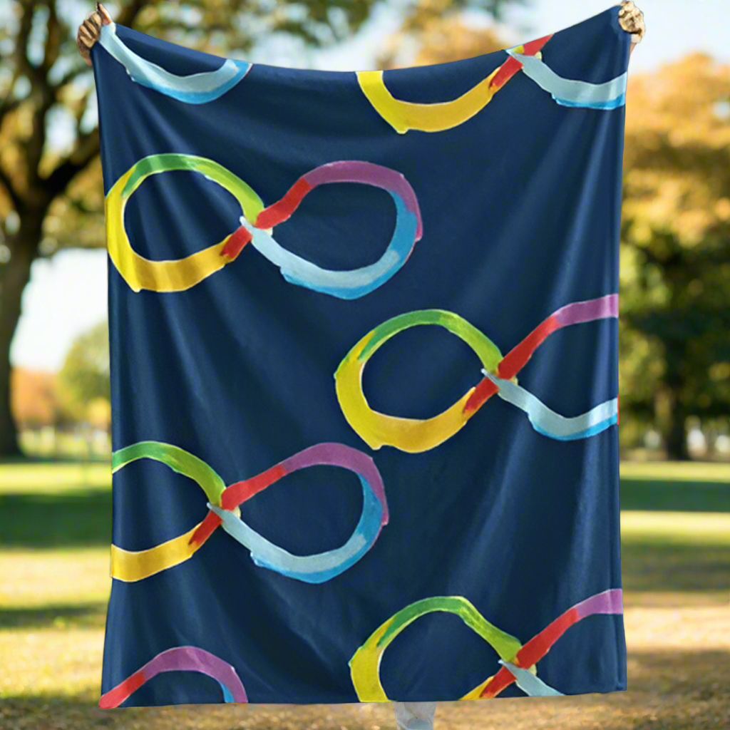 Infinity Symbol blanket - Neurodiversity Infinity Cozy Plush Fleece Blanket