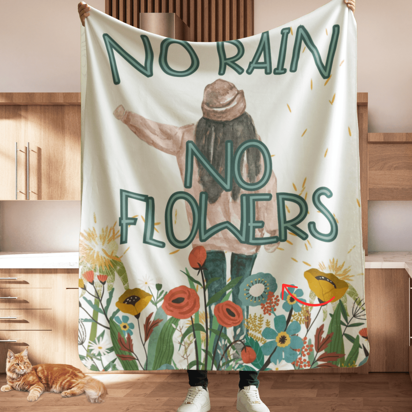 No Rain, No Flowers, Blanket For Women and Girls
