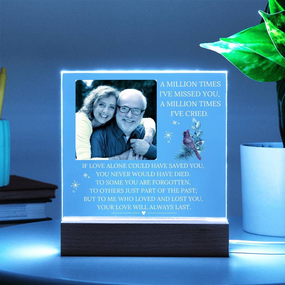 Memorial Acrylic Night Light Personalized Memory Plaque