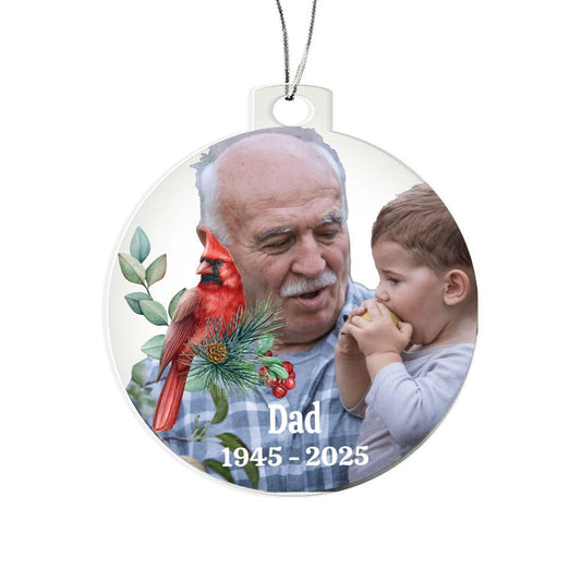 Personalized Memorial Acrylic Ornament - LIVE Preview