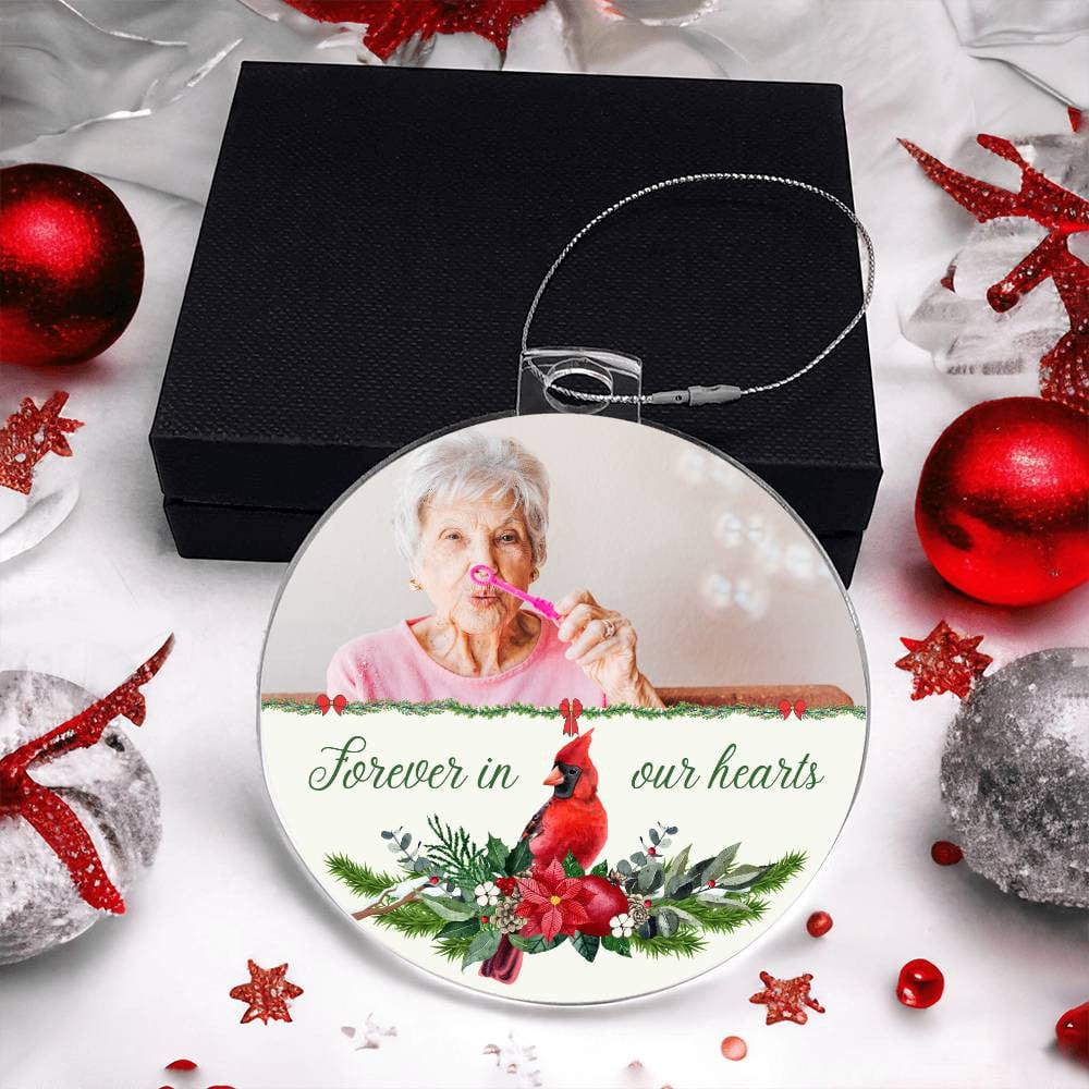 Personalized Acrylic Memorial Ornament Plaque | Forever In Our Hearts