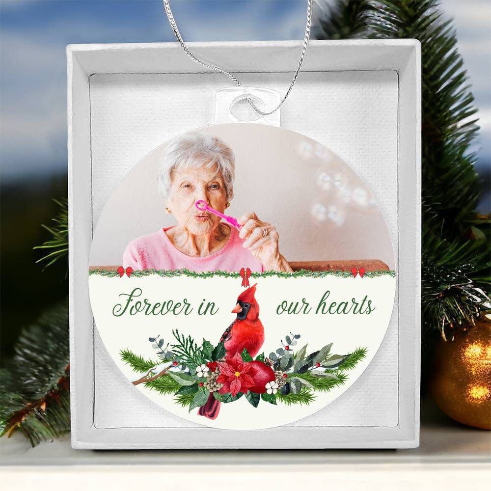 Personalized Acrylic Memorial Ornament Plaque | Forever In Our Hearts