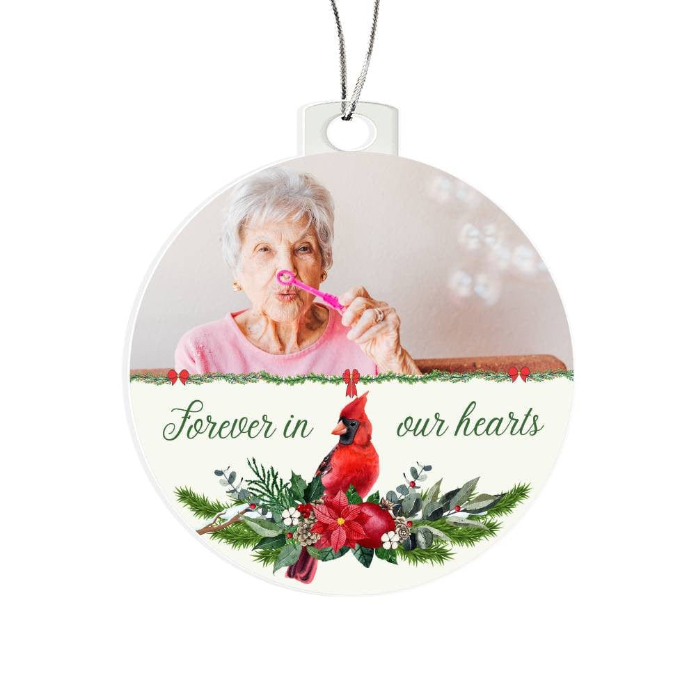 Personalized Acrylic Memorial Ornament Plaque | Forever In Our Hearts