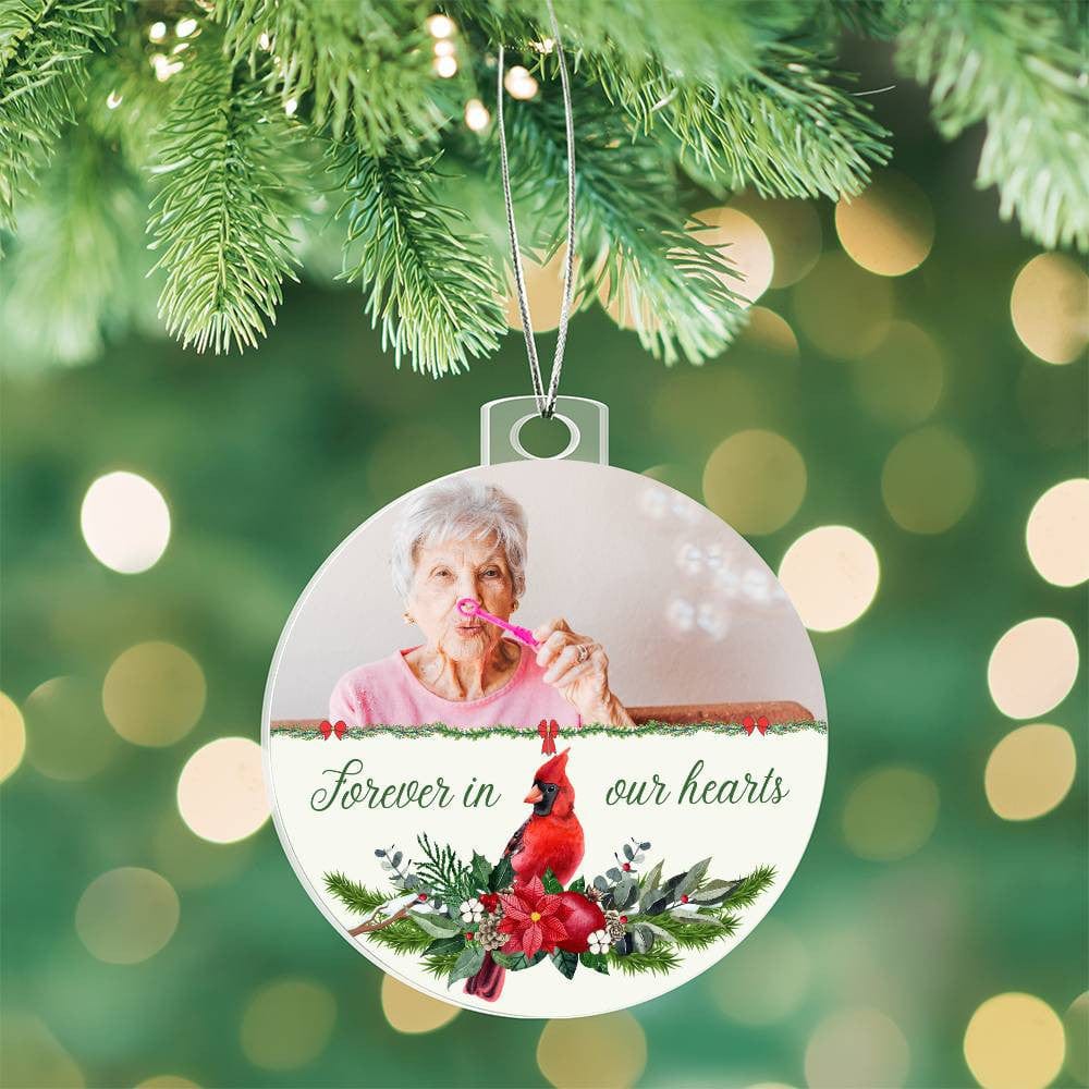 Personalized Acrylic Memorial Ornament Plaque | Forever In Our Hearts