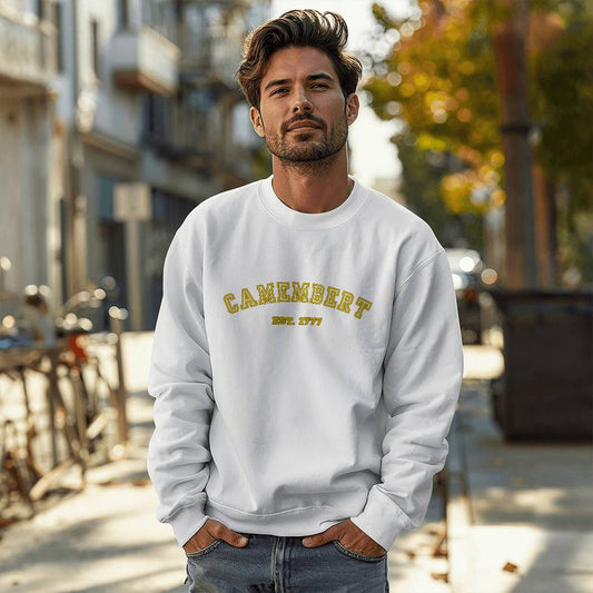 Camembert Varisty Sweatshirt Gildan 18000 Unisex Crewneck Sweatshirt Front Print