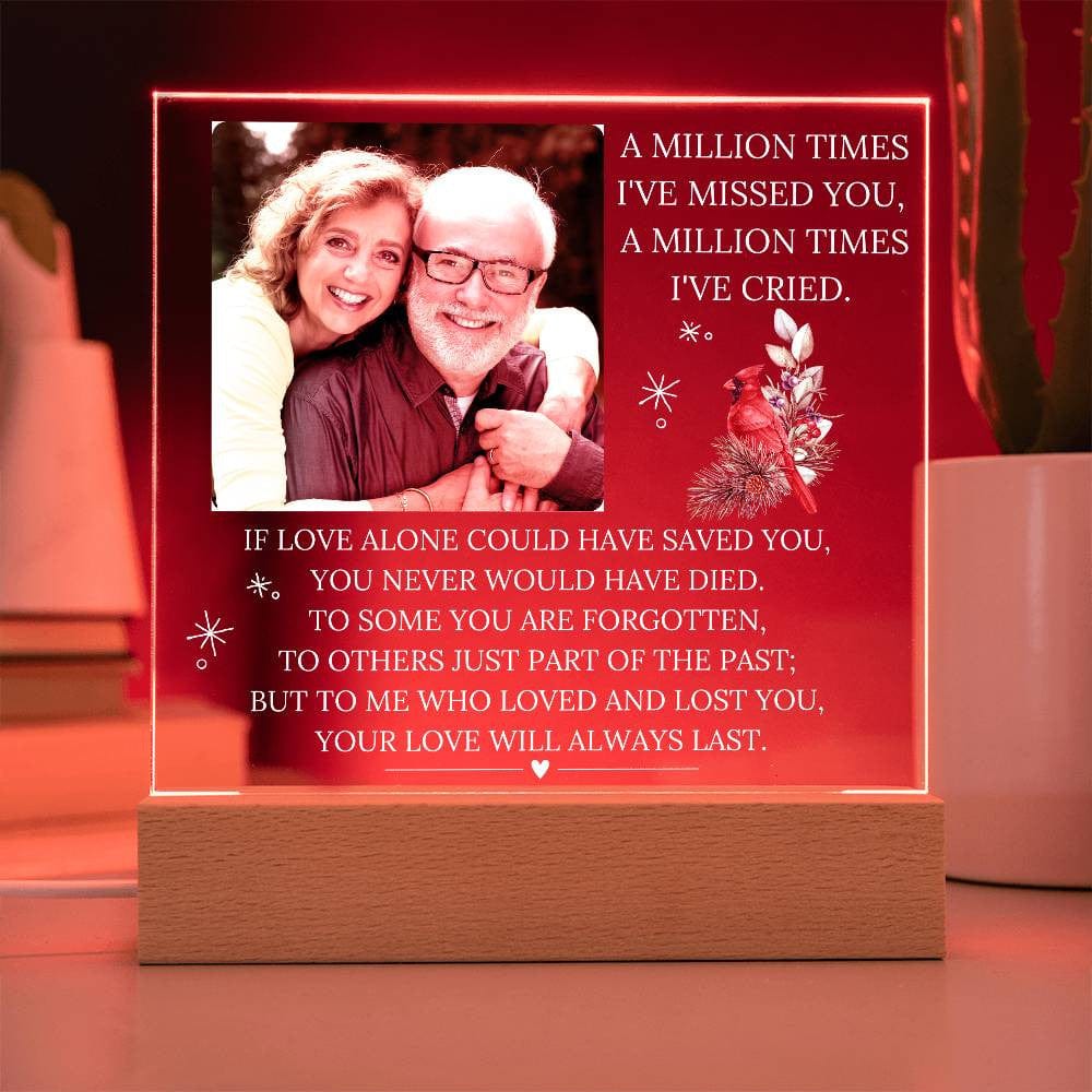 Memorial Acrylic Night Light Personalized Memory Plaque