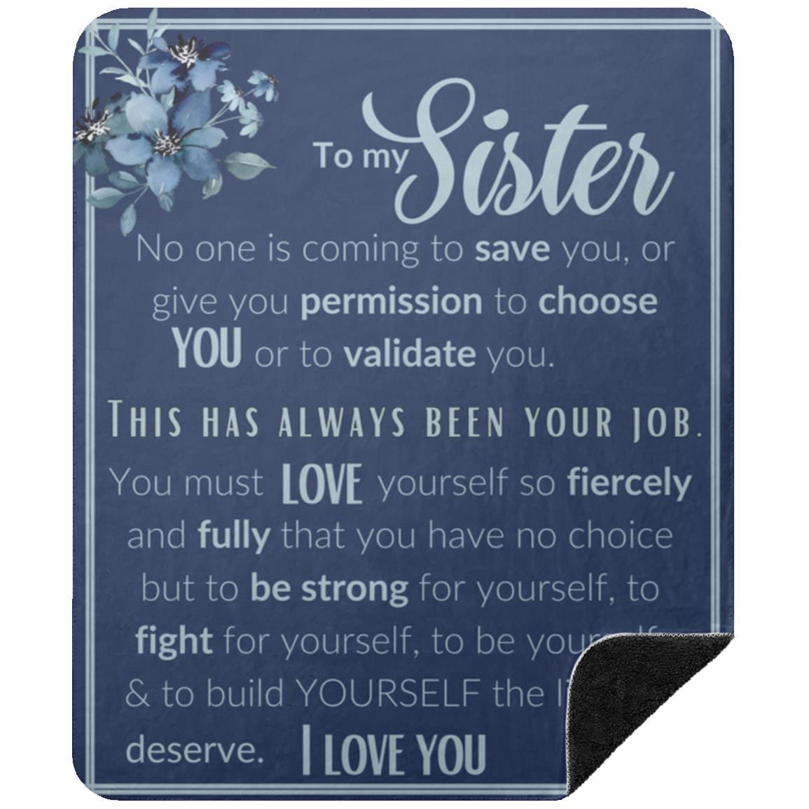 Sister Blanket (Blue) Choose You | Sister Blanket | Gift For Sister