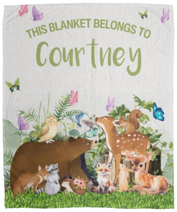 Woodland Personalized Youth and Baby Blanket