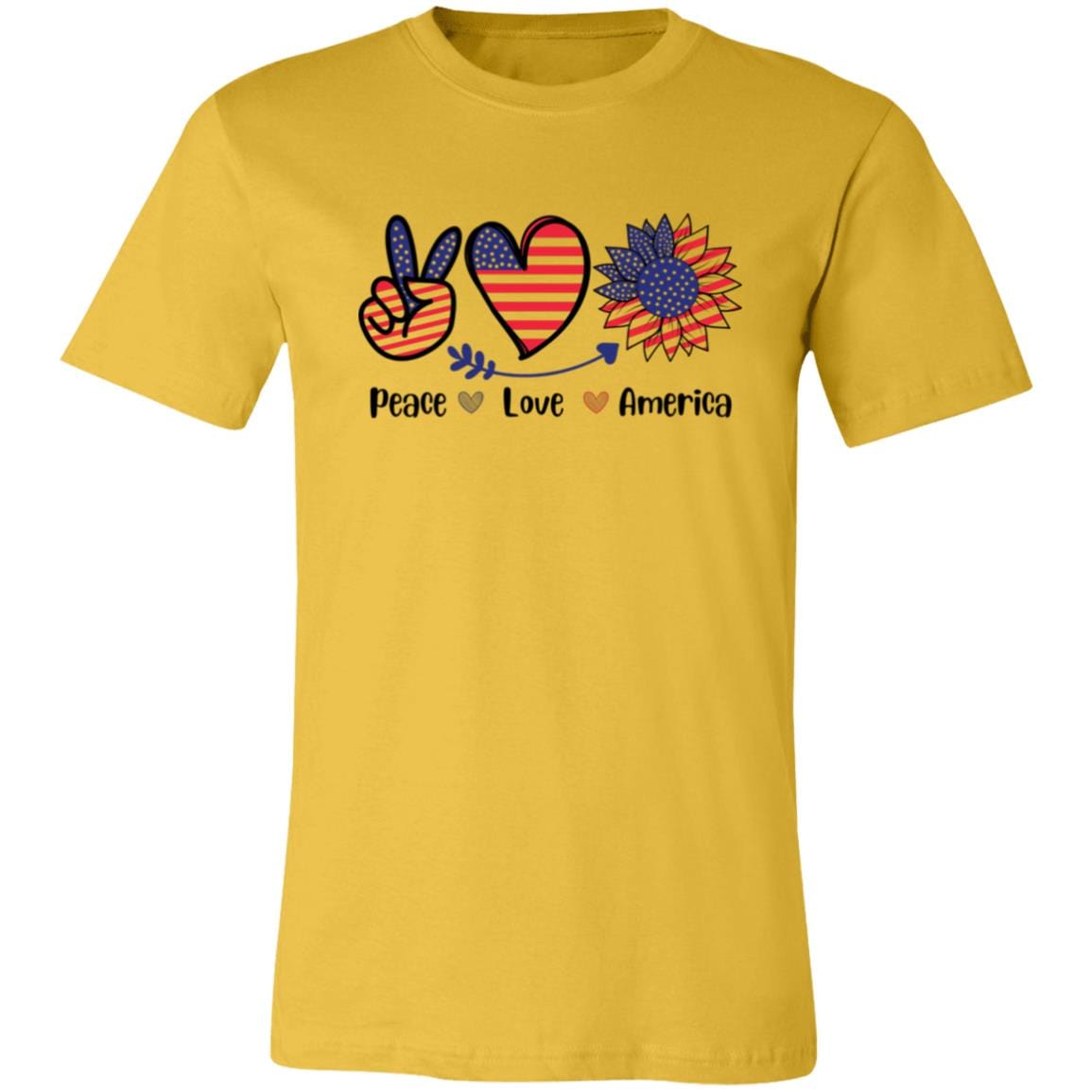 Peace Love America Jersey Short-Sleeve T-Shirt