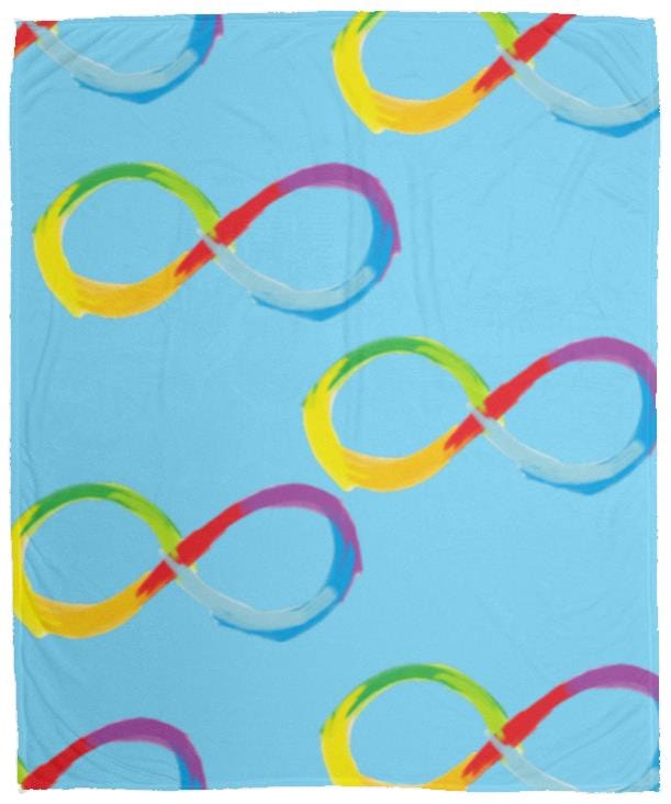 Infinity Symbol blanket - Neurodiversity Infinity Cozy Plush Fleece Blanket - 50x60