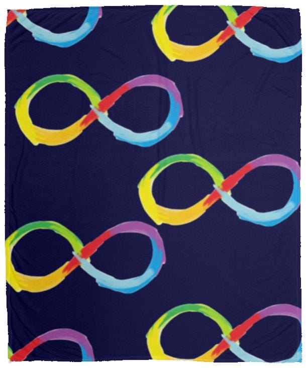 Infinity Symbol blanket - Neurodiversity Infinity Cozy Plush Fleece Blanket - 50x60