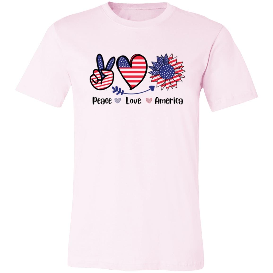 Peace Love America Jersey Short-Sleeve T-Shirt