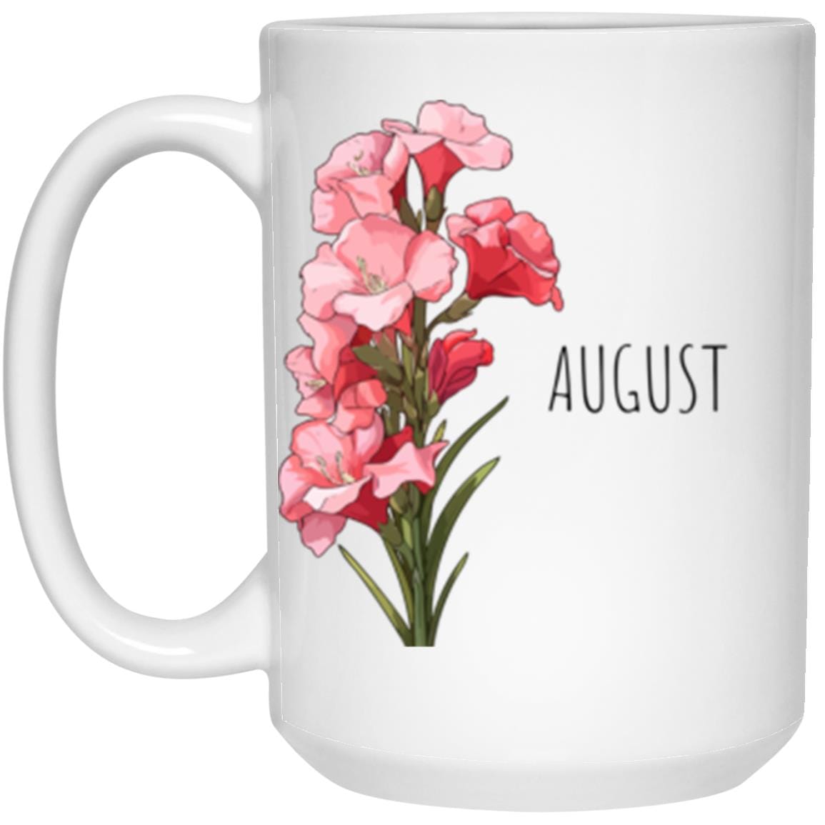 Birth Flower Coffee Mug | 15 Ounce Mugs with Birth Flower | Water Color Birth Flower