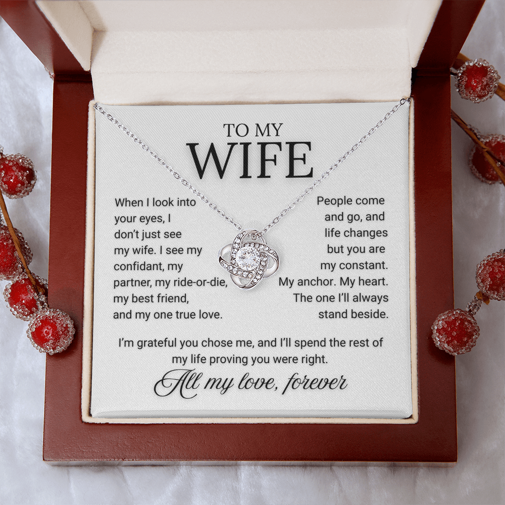 Stunning Love Knot and Heartfelt Message Card for Your Wife, Remind Her Why She Married You.