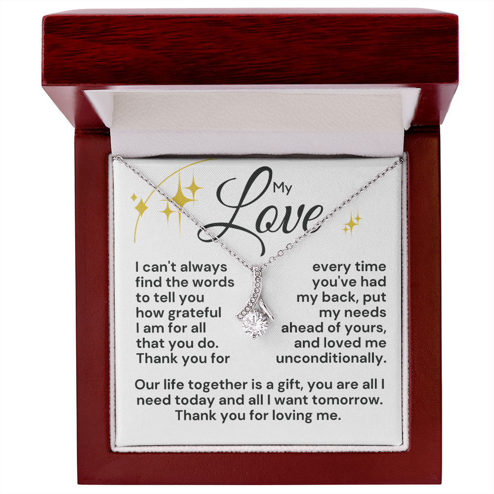 To The Love Of My Life Message Card and Ribbon Pendant.