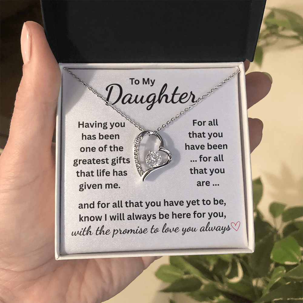 Daughter Gift, Message Card and Necklace. Daughter I Love Who You Are.