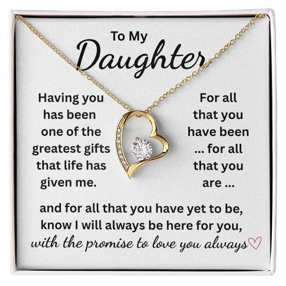 heart pendant, message card. 