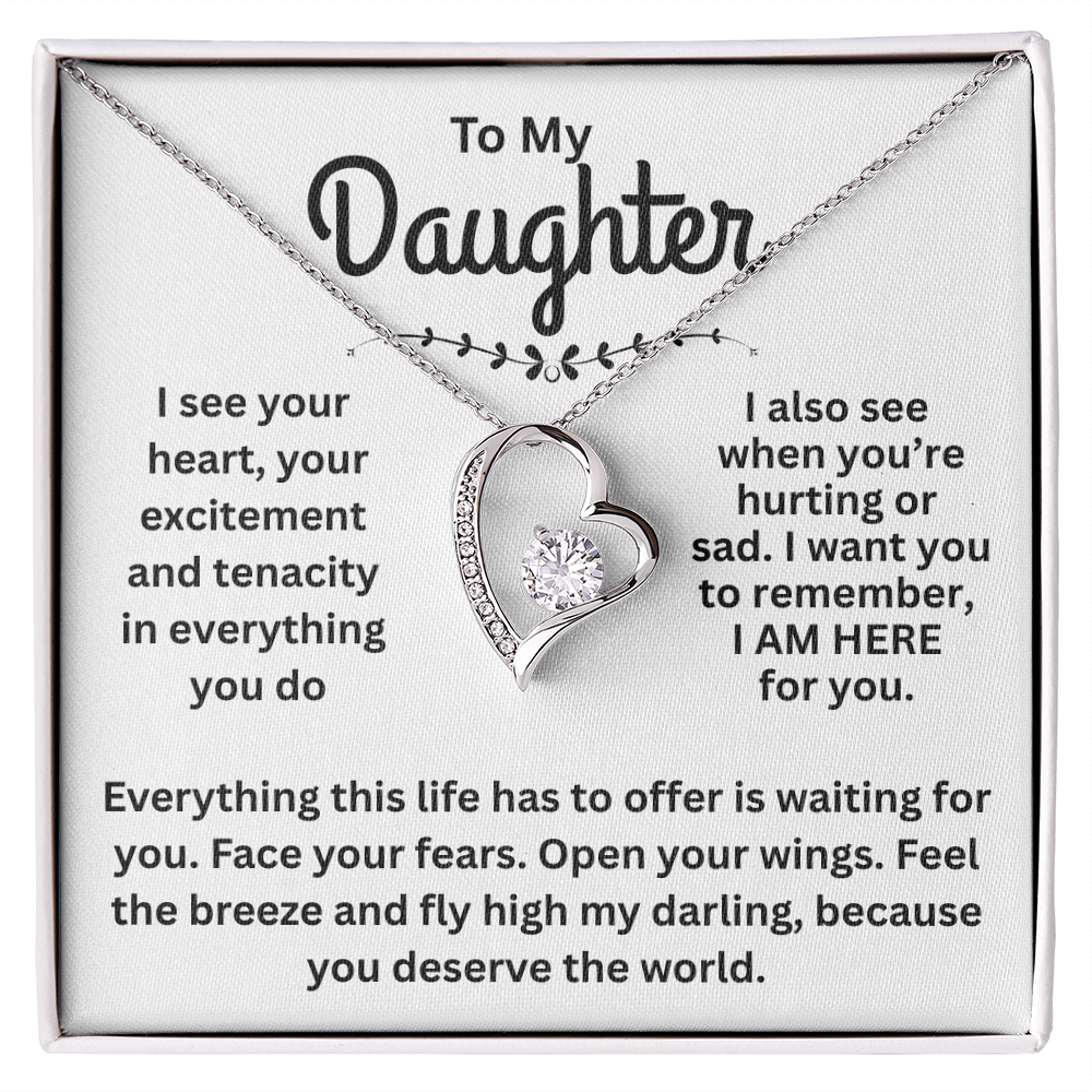 You Deserve the World, Daughter Pendant and Message Card Gift.