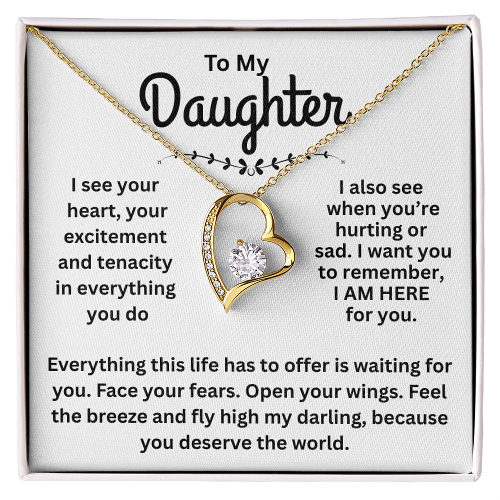 You Deserve the World, Daughter Pendant and Message Card Gift.