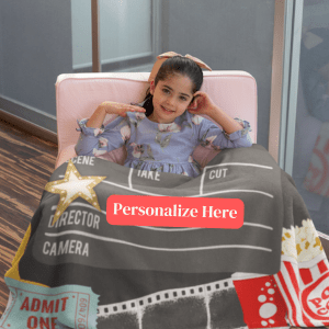 Personalize Your Hollywood Moment, Feel Like an A-Lister at Home or at The Movies, Cozy Plush Fleece Blanket - 50x60